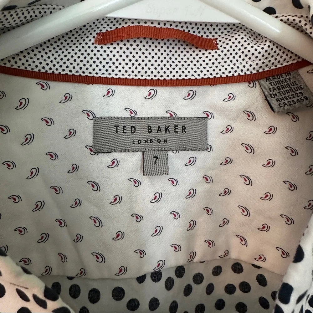 Ted‎ Baker Black and White Polka Dot Men's Shirt Short Sleeve Button Down 3XL